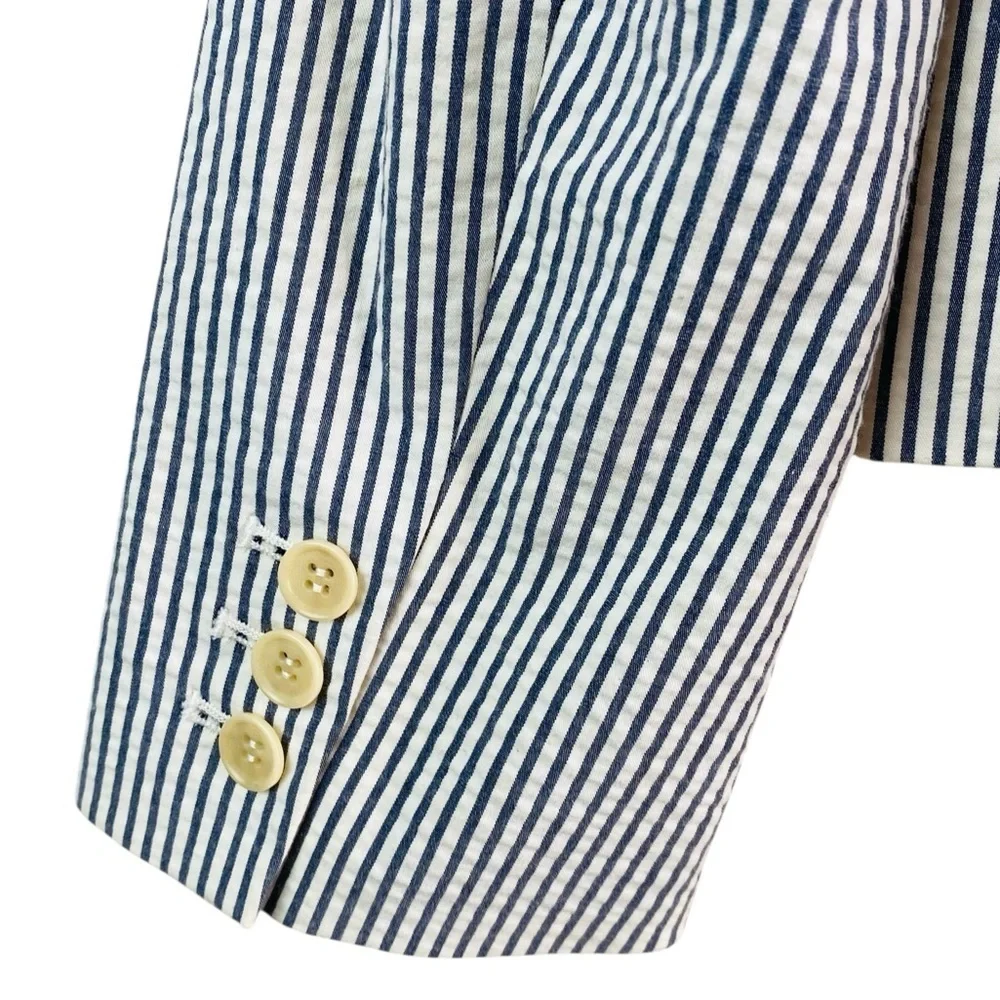J. Crew Stripped Seersucker 3 Button Blazer Size 6